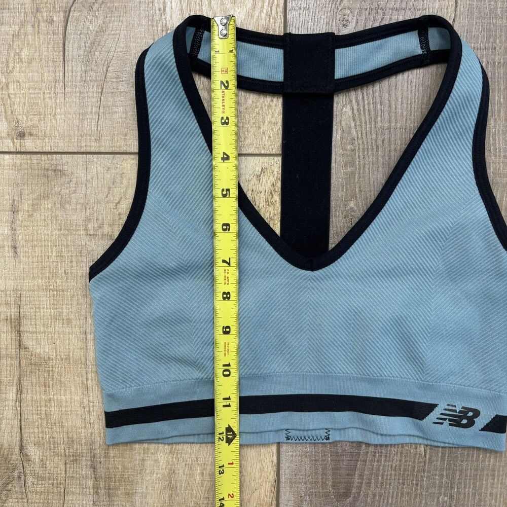 New Balance Sports Bra Blue Black Racerback Medium Impact Athletic Top Size M - Picture 9 of 9